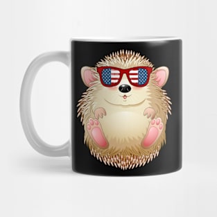 Patriotic Porcupine With America Flag Sunglasses 4Th Of July Mug